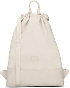 LARKSON No 7 - Sac à Cordon Femme & Homme Beige - Sac de Sport pour Filles & Garçons Sac de Gym avec Poche Intérieure Sac à Dos Petit - Matériau Recyclé avec Poche Extérieure