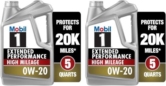 Mobil 1-123837 Extended Performance High Mileage 0W-20; 5QT, Gray (Pack of 2)