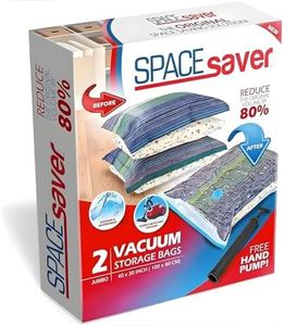 Spacesaver Premium Vacuum Storage Bags | Hand-Pump for Travel | Double-Zip Seal and Triple Seal Valve | Space Saver Organizer Vacuum Sealer Bags | Comforter, Blanket, Bedding, Clothes (Jumbo 2 Pack)