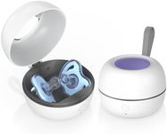 Zyntieu Upgraded Portable Pacifier Sanitizer, UV Light Sanitizer Box, 99.99% Cleaned in 3 Minutes, 90 Disinfection Cycles, USB Rechargeable, Baby Pacifier Sanitizer On The Go (Large White)