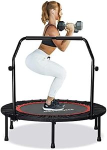 KENSONE 40" Mini Trampoline for Adults Kids Foldable Fitness Exercise Rebounder for Indoor Outdoor Use with Adjustable Foam Handle, Max Load 330 lbs