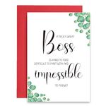 Serviky Truly Great Boss Card, Humorous Unforgettable Boss’s Day Boss Birthday Card for Him Her, Unique Boss Day Gift