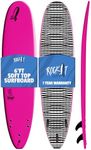 Rock It 8' Big Softy Surfboard, Soft Top Foam Longboard Surf Board, Surf Boards Adults (Pink)