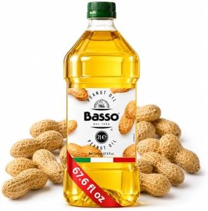 BASSO 1904-100% Pure Peanut Oil for Deep frying, 2 Liters (67.6 Fl Oz)