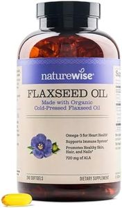 NatureWise Organic Flaxseed Oil Max 720mg ALA | Highest Potency Flax Oil Omega 3 for Cardiovascular, Brain, Immune Support & Healthy Hair, Skin, & Nails | Gluten Free Non-GMO [8 Month - 240 Softgels]