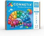 CONNETIX Magnetic Tiles Bright Mega Pack, 202 Pieces