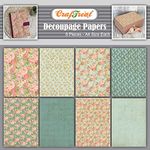 CrafTreat Floral Decoupage Paper for Crafts - Mini Flowers - Size: A4 (8.3 x 11.7 Inch) 8 Pcs - Flower Decoupage Paper for Wood, Furniture and Scrapboking