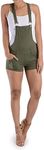 G-Style USA Women's Overall Shorts RJSO115 - Olive - Large - T8C