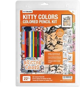 Kitty Colors Colored Pencils & Coloring Pages for Cat Lovers | Gift Set of 12 Cat Themed Colored Pencils with Funny Foil-Stamped Names Plus 10 Fun Coloring Pages