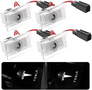 4Pcs Luces LED de Bienvenida: Nizirioo Coche Logo Proyección, per Tesla Model 3/Y/S/X Luz de bienvenida Foco de la puerta, Luz de bienvenida del coche, Uz de bienvenida del coche