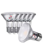 Explux Commercial-Grade LED PAR20 Flood Light Bulbs, 60W Equivalent 650 Lumens, Dimmable, Full-Glass Weatherproof, Dimmable, Bright White 3000K, 6-Pack