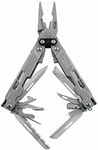 SOG PowerAccess Deluxe All-Around Heavy Duty Stainless Steel Multi-Tool w/Nylon Sheath, Two Knife Blades, Can & Bottle Opener, Stone Wash