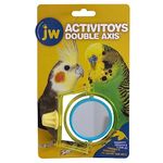 JW Activitoy Double Axis Small Bird Toy Mirror Toy for Pet Birds, Parakeets, Cockatiels, Budgies Perch Toy