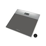 Salter 9206 SVSV3R Digital Bathroom Scale – Body Weighing Glass Electronic Scales, Easy Read LCD Display, Step On Activation, Max. Weight 180KG/400lbs, 15-Year Guarantee, Battery Included, Silver/Grey