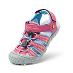 DREAM PAIRS Boys Girls Toddler 171111-K Fuchsia Cyan NEON Green Outdoor Summer Sandals Size 10 M US Toddler