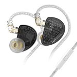 Yinyoo KZ AS16 PRO in Ear Earphone, 8 Balanced Armature Drivers Stage Studio Hifi IEM in Ear Monitor, Noise Isolation Wired In-Ear Headphones Gaming Earbuds for Musician (With mic, AS16PRO Black)