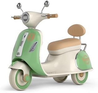 kidsROAR Electric Bike for Kids, Battery Operated Vintage Scooter for Girls and Boys with Music Wide Seat, Safe Bike for Kid, Ages 2-6 Years, Stylish & Fun Design SR-6188 (Green)