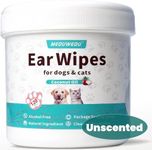 MEDUWEDU Ear Cleaner Wipes 120 Counts, Dog Ear Cleaner, Grooming Kit Care for Dogs and Cats, Soft & Easy Otic Cleaning Pads, Remove Wax, Dirt & Stop Smelly, Itchy, Non-Irritating, Unscented