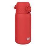 Ion8 Kids Water Bottle, Steel 400 ml/13 oz, Leak Proof, Easy to Open, Secure Lock, Dishwasher Safe, Flip Cover, Carry Handle, Easy Clean, Durable, Metal Water Bottle, Carbon Neutral, Red