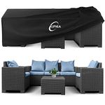 Kipiea 600D Patio Furniture Covers Waterproof Winter, Outdoor Furniture Set Covers for Table Chairs, Heavy-Duty Outdoor Sofa Covers with Anti UV and No Tears, No Fading (98" L x 98" W x 36" H)