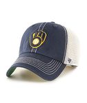 '47 MLB Trawler Team Color Mesh Trucker Clean Up Adjustable Hat, Adult One Size Fits All, Milwaukee Brewers Navy, One Size