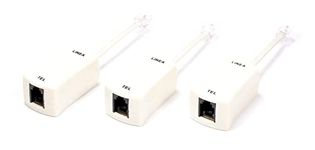 2 Wire, 1 Line DSL Filter - for Removing Noise and Other Problems from DSL Related Phone Lines - 3 Pack