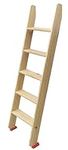 Wood Bunk Ladder with Rubber Foot Pads & Brackets & Wide Pedal - Bunkhouses Dorms Loft Twin Bunkbed Ladders, 3 4 5 6 Step Lightweight Replacement Ladder, Kids Disabled Elderly, 69/59/ 49/39 Inches (