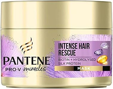 Pantene Miracles Hair Mask, Intense Hair Rescue Mask with Biotin and Hydrolysed Silk Protein, Hair Treatment That Helps Repair Processed, Highlighted or Intensely Dry Damaged Hair,160ml