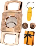 Cigar Cutter, Cigar Scissors Cast from Zinc Aluminum Alloy, Exquisite Texture Design & Double Blade for a Precise Perfect Cut, Cigar Accessories Include A Cigar Punch for Men with Gift Box(Rose Gold)