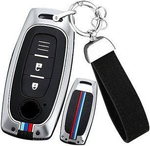 ontto Fit for Nissan 2023 Key Fob Case Sporty Car Key Shell Metal Key Holder Silicone Key Housing Keyless Entry Smart Remote Key Protector for Pathfinder Kicks X-Trail Rogue Ariya Qashqai Altima Black
