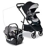 Britax Willow Brook S+ Baby Travel System, Infant Car Seat and Stroller Combo with Alpine Base, ClickTight Technology, SafeWash Insert and Cover, 1 Count, Graphite Onyx