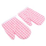 Cabilock Kids Oven Gloves 2 Pcs Kids Oven Mitts Kitchen Heat Resistant Microwave Gloves Non- Slip Cooking Gloves Mitts Tool for Home Picnic Baking Cooking Barbecue Pink Kids Oven Mittens