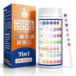 7 in 1 Hot Tub Test Strips, 150 Strips Pool Test Strips for Swimming Pool & Spa, Accurately Test pH, Free Chlorine, Total Chlorine, Bromine, Total Alkalinity, Total Hardness, Cyanuric Acid