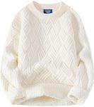 Aelfric Eden Vintage Oversized Sweaters Crewneck Knit Pullover Baggy Loose Casual Cable Sweater 2025 Fall Clothes White Medium