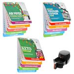 ADERTOS Air Fryer Cookbook, 3 PCS Air Fryer Cheat Sheet Magnets Cooking Guide Booklet Air Fryer Cooking Times Chart Tables Recipes Reference Guide Air Fryer Accessories for Beginner Kitchen Conversion