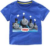 CHANI Boys Girls'Thomas Train and Friends Characters Short Sleeve t Shirt Toddler Cartoon Tee Size 2-8T(Blue, 3T)