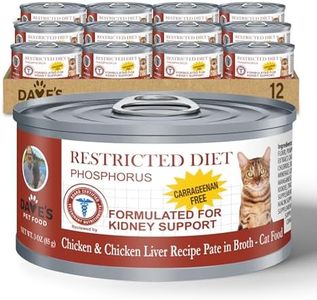 Dave's Pet Food Kidney Support for Cats (Chicken & Chicken Liver in Broth) - Low Phosphorus & Low Protein Wet Cat Food for Renal Health - No Prescription Needed - 3 oz (Case of 12)