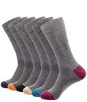 1SOCK2SOCK - Men's 6 Pack Bamboo Blend Thin Crew Socks - Super Soft, Breathable, and Colorful Dress Socks, 6-pack Solid Gray Assortment, X-Large