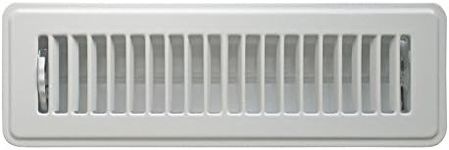 Rocky Mountain Goods Floor Register 2x10 - Heavy Duty Walkable Register - Premium Finish - Easy Adjust Air Supply Lever - All Steel Construction Floor Vent - for 2x10 Inch Duct Opening. (White)