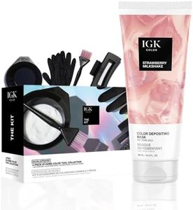 IGK Strawberry Milkshake | Soft Rose Gold Hair Gloss + Color Depositing Kit | Boost Shine, Enhance Pink Tones, Refresh Color | Semi Permanent At-Home Treatment
