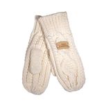 Aran Traditions Diamond Knitted Winter Mittens Gloves (Cream)