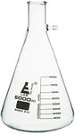 Filtering Flask, 5000ml - Borosilicate Glass - Heavy Walled - Conical Shape, with Integral Side Arm - White Graduations - Eisco Labs