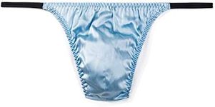 SilRiver Men's Silk Satin Thong Pou
