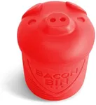 Talisman Designs Bacon Bin Grease Strainer & Collector | Family Friendly Kitchen Tools | Fun & Functional Silicone Grease Container | Holds up to 1 Cup | Red