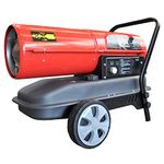 Diesel Heater Kerosene Space 38L 30kW RocwooD 100 000 BTU Adjustable Thermostat Portable Wheeled Home Office Garage Workshop Warehouse Greenhouse Building Site