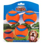 ChuckIt! Ultra Ball Dog Toy Ball Durable Rubber Dog Ball High Bounce Floating Chuck It Launcher Compatible Toy Balls For Dogs, 3 Pack, Medium