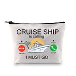 Cruise Vacation Makeup Bag Gifts for Cruise Ship Lovers Cruise Ship Is Calling I Must Go Cruise Matching Cruise Cosmetic Bag (CRUISE SHIP is calling ca)