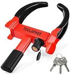 Tevlaphee Universal Wheel Lock Heavy Duty Security Trailer Wheel Lock (Black & Red)