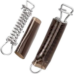 Wood Grip Swimming Pool Stainless Steel Spring Covers with Stopper D Ring and Protective Vinyl Spring Cover - for Winter Safety Pool Covers - Pool Cover Springs for Inground Pools (Pack of 5)