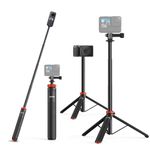 UURig Extendable Selfie Stick Tripod for GoPro Max Hero 10 9 8 7 6 5 4, DJI Osmo Action, Insta 360 One R and More Action Camera（50.7''）